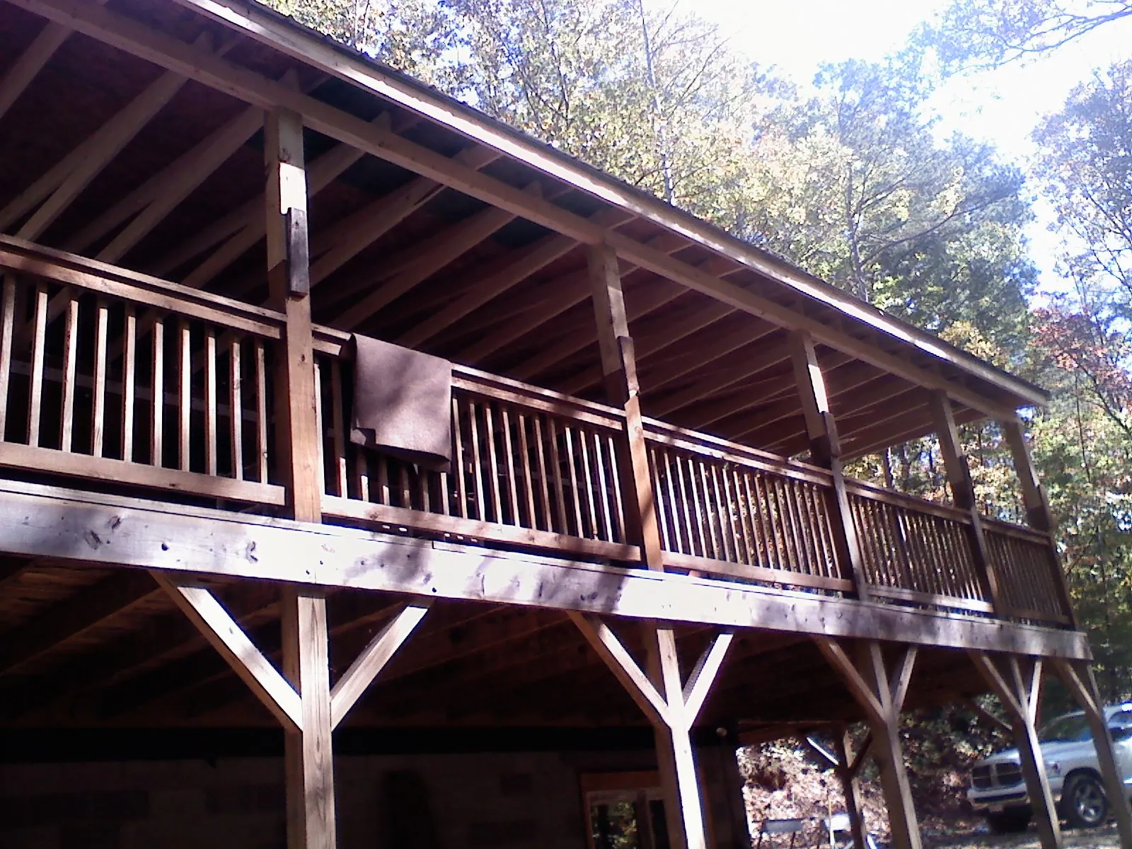 Timber framing under a new elevated porch and deck — Roof Leak Repair in Hollsopple by Roofing Brothers